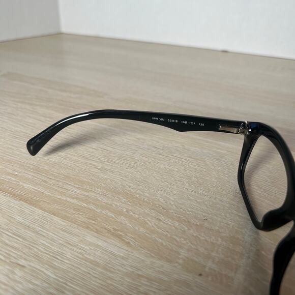 Prada VPR 16N 1AB-1O1 Eyeglasses Black Cat Eye PARTS ONLY 53-18 135 Italy - Picture 4 of 9
